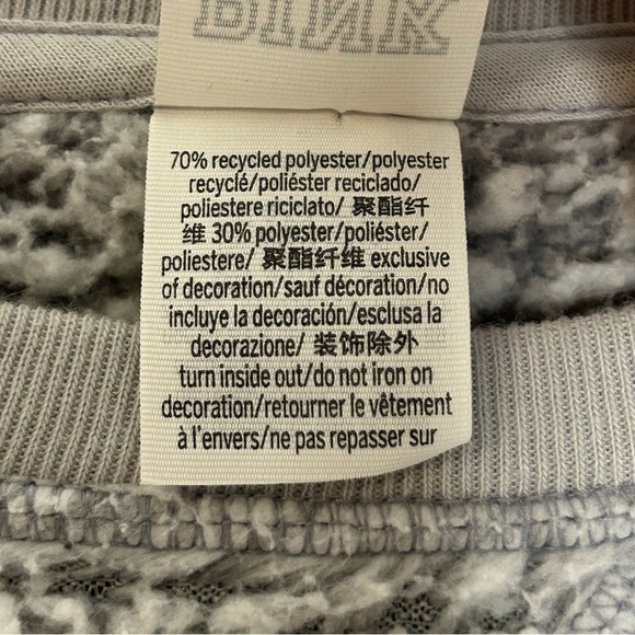 Victoria’s Secret PINK Gray Faux Sherpa Sweatshirt - Picture 11 of 13